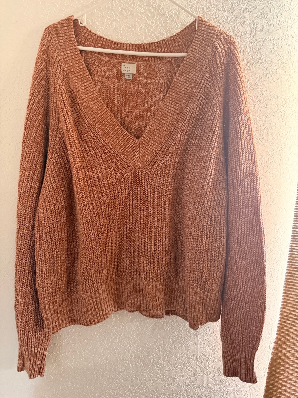 a new day Women's V-Neck Sweater - Rust Brown